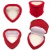 Red Velour Hinged Heart Gift Box With Window, Earrings, Pin 1020063-96PK